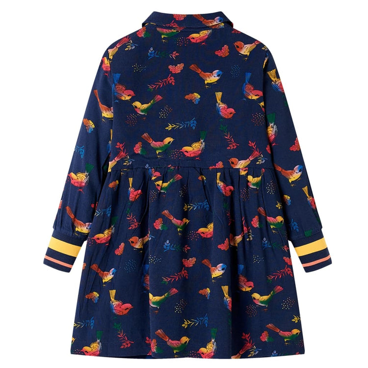 Vidaxl Robe pour enfants à manches longues 116 bleu marine