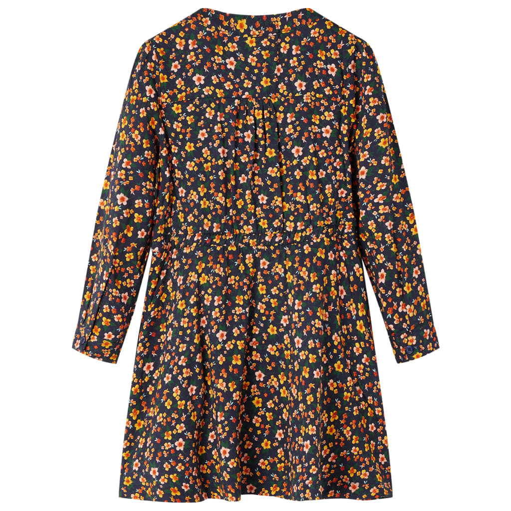 Vidaxl Robe pour enfants à manches longues 116 bleu marine