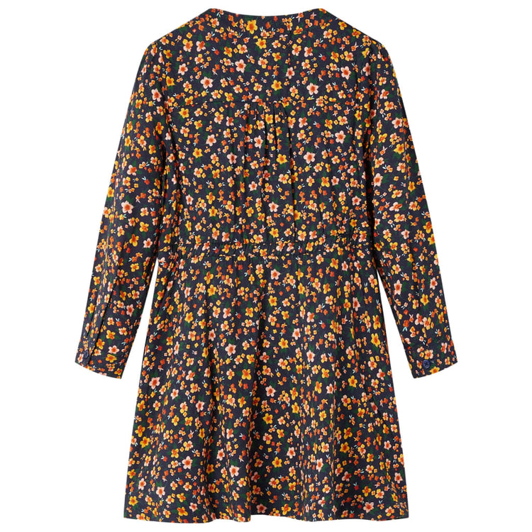 Vidaxl Robe pour enfants à manches longues 128 bleu marine