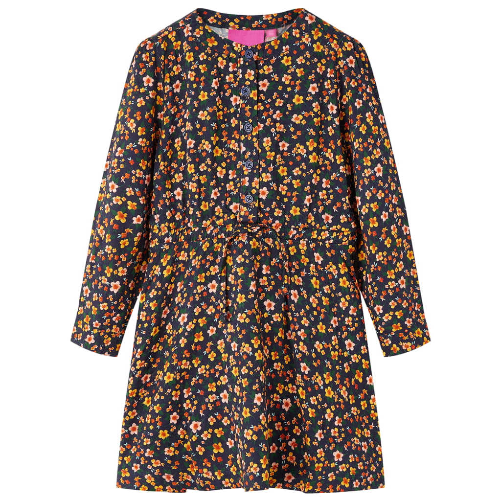 Vidaxl Robe pour enfants à manches longues 140 bleu marine