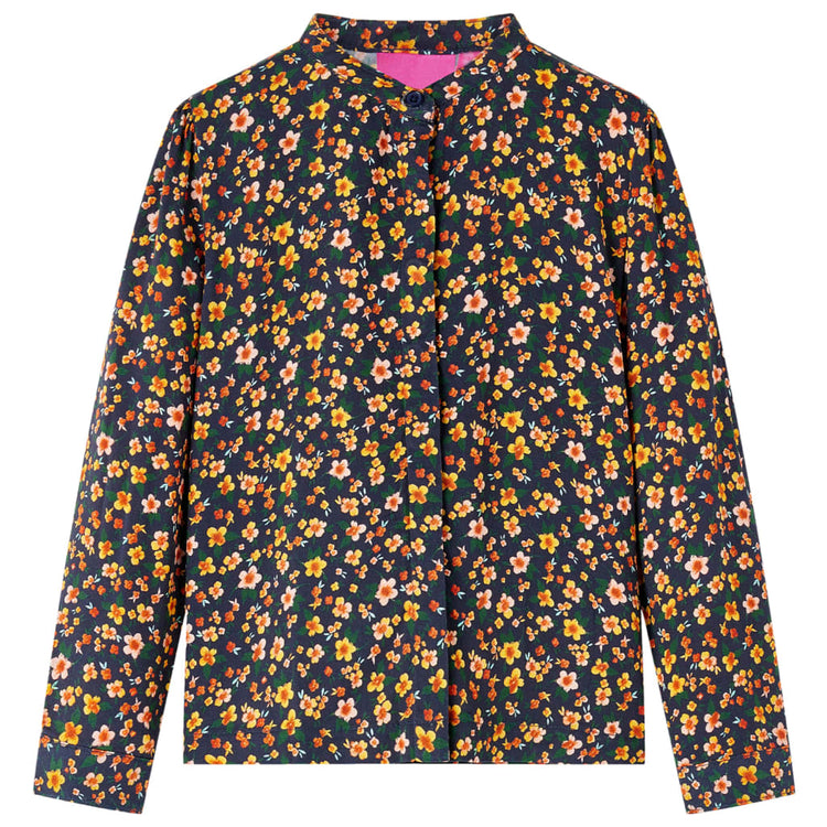 Vidaxl Child's Shirt avec collier de bande 104 bleu marine