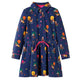 Vidaxl Robe pour enfants manches longues et cordon de crampon 140 bleu marine