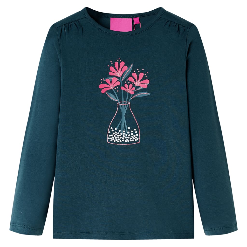 Vidaxl Child's Shirt à manches longues 92 Donkergroen