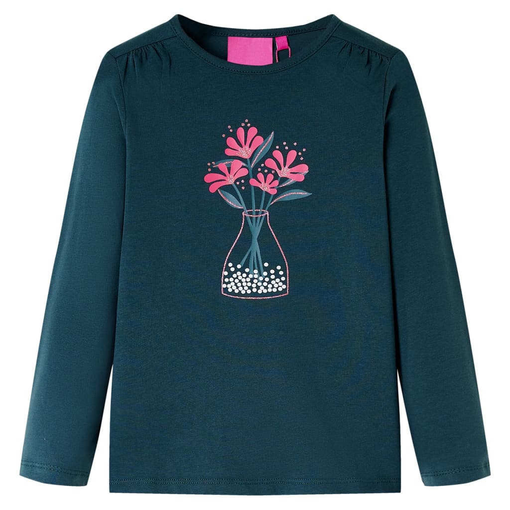 Vidaxl Child's Shirt à manches longues 128 Donkergroen