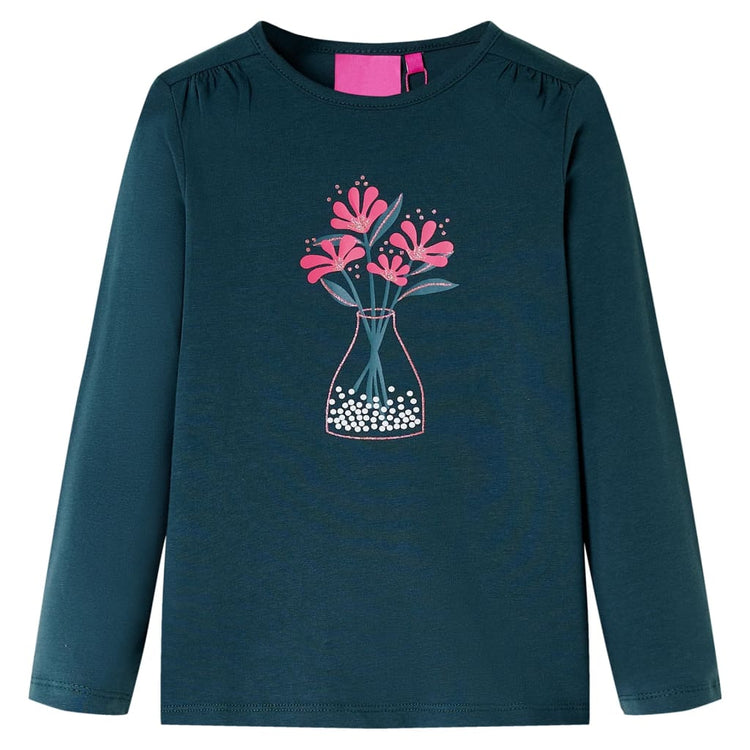 Vidaxl Child's Shirt à manches longues 128 Donkergroen