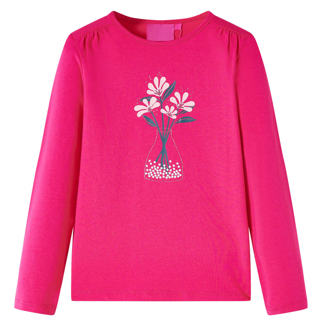 Vidaxl Child's Shirt à manches longues 116 rose vif