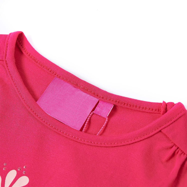 Vidaxl Child's Shirt à manches longues 116 rose vif