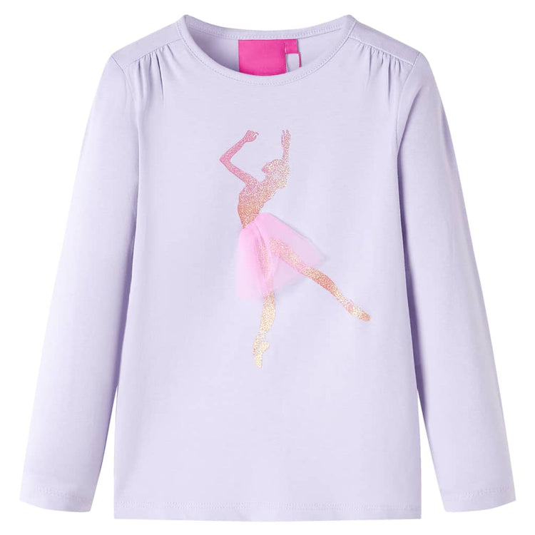 Vidaxl Child's Shirt à manches longues 116 lilas léger
