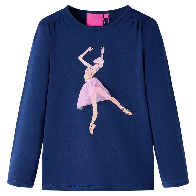 Vidaxl Child's Shirt à manches longues 128 bleu marine