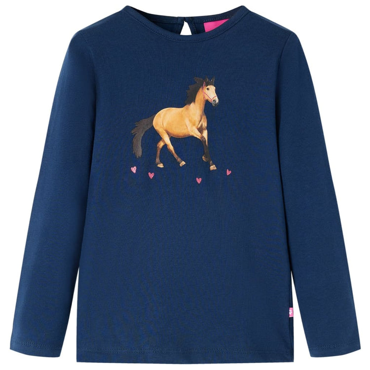Vidaxl Child's Shirt à manches longues 104 bleu marine