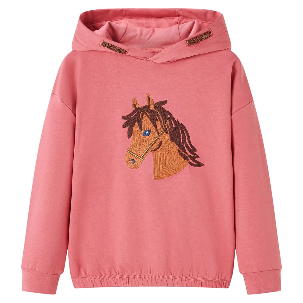 Pull pour enfants vidaxl avec capuche 128 vieux rose