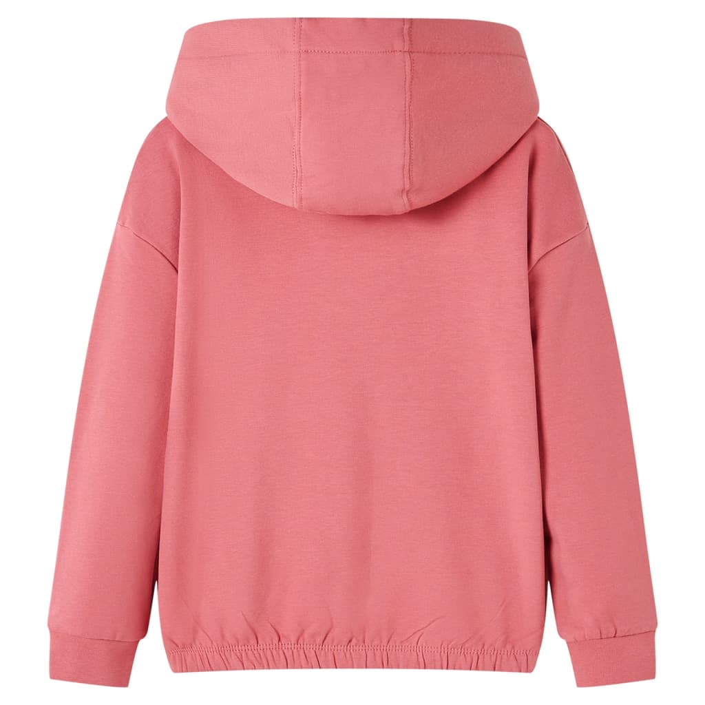 Pull pour enfants vidaxl avec capuche 128 vieux rose