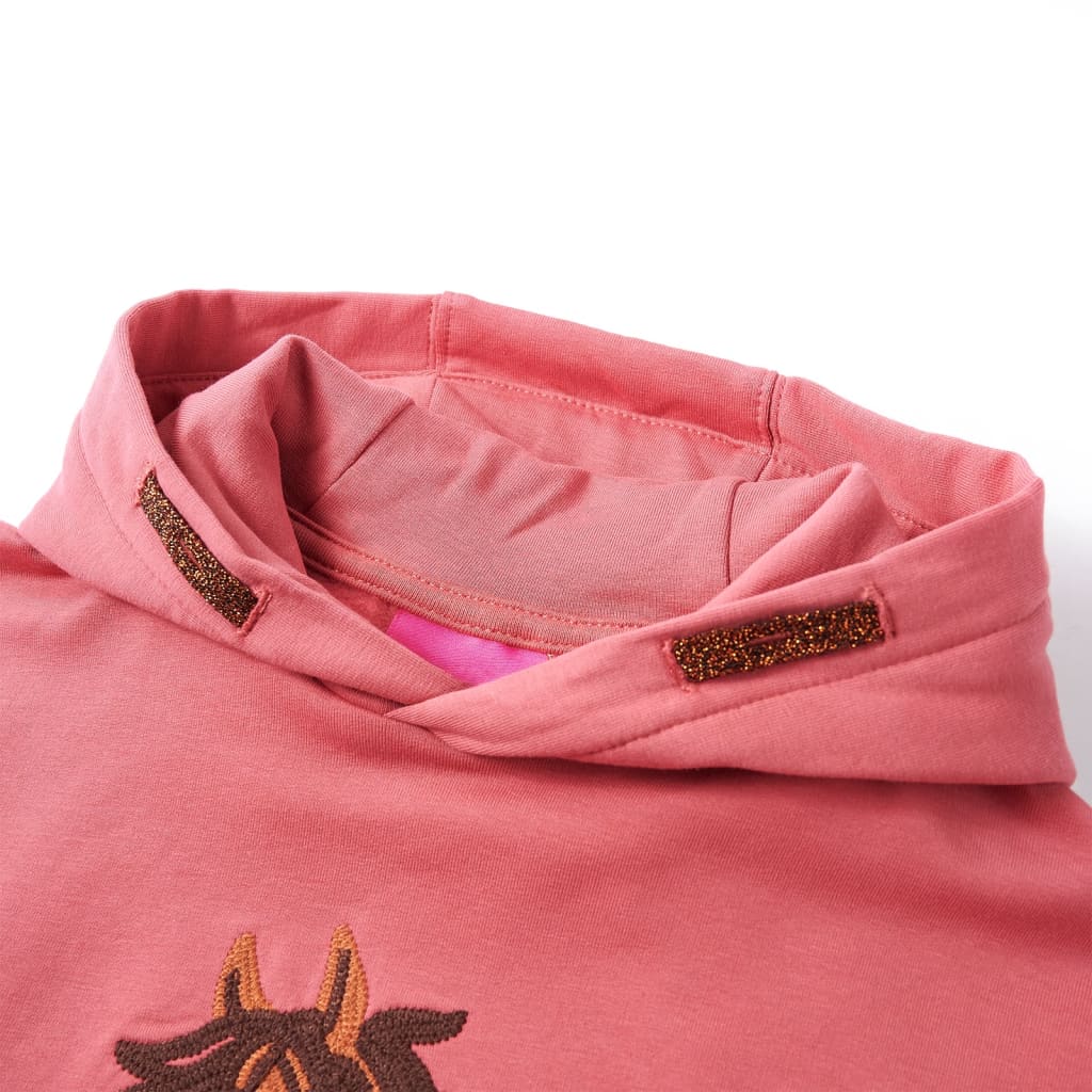 Pull pour enfants vidaxl avec capuche 128 vieux rose