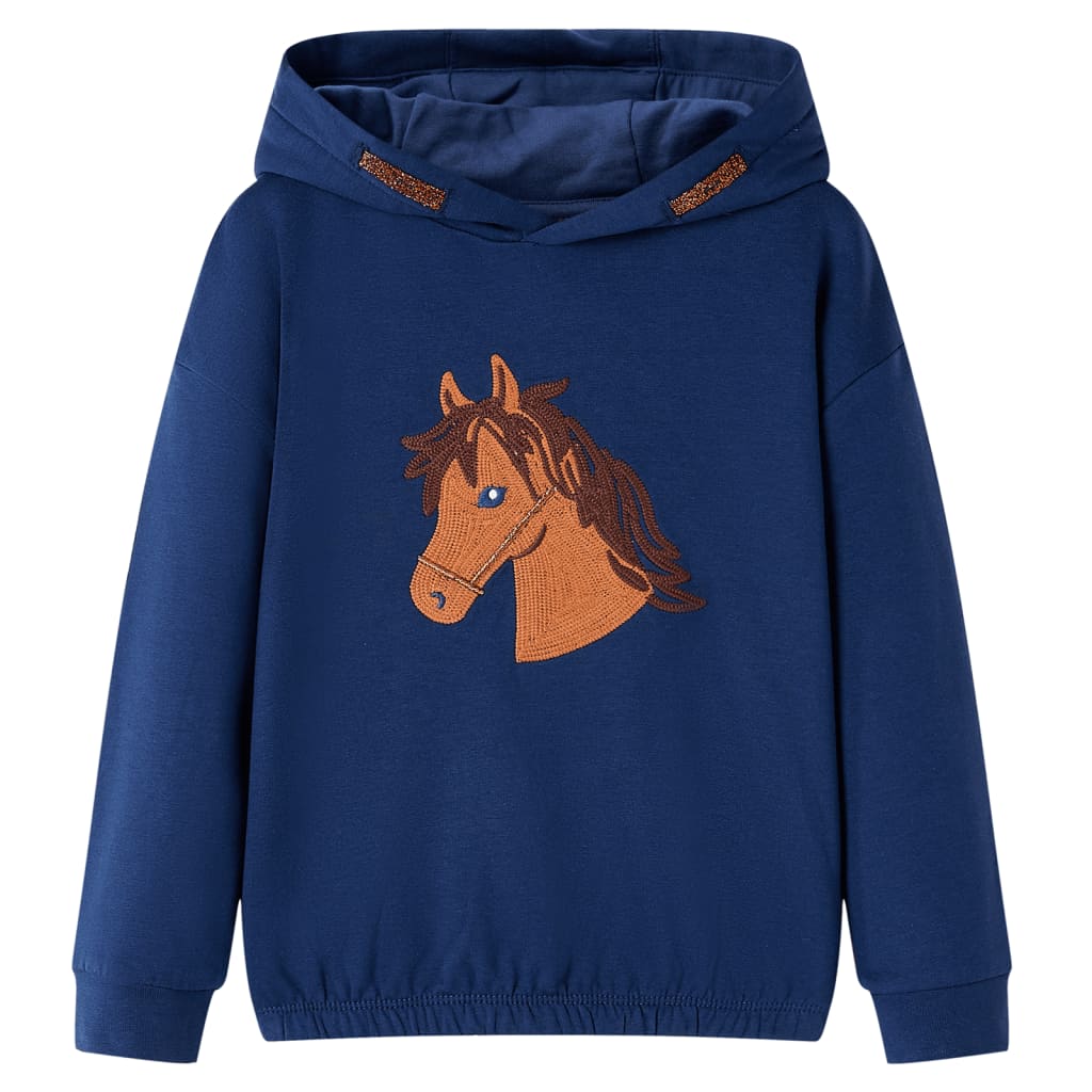 Pull pour enfants vidaxl avec capuche 128 bleu marine