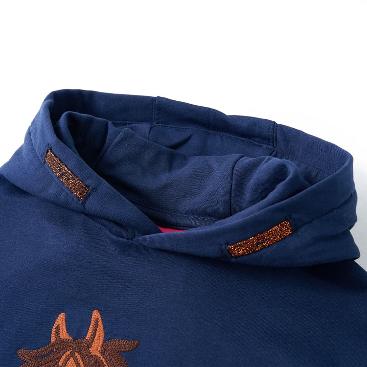 Pull pour enfants vidaxl avec capuche 128 bleu marine