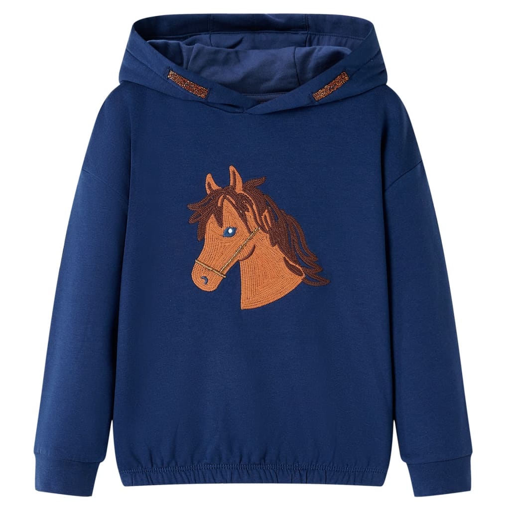 Pull pour enfants vidaxl avec capuche 140 bleu marine