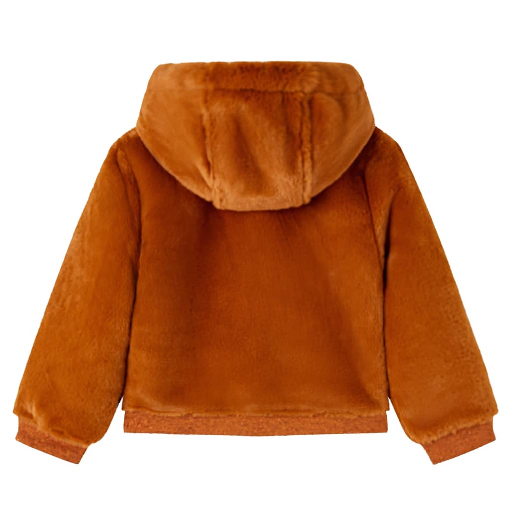 Veste pour enfants Vidaxl avec capuche 128 Véhicule artificiel Cognac coloré