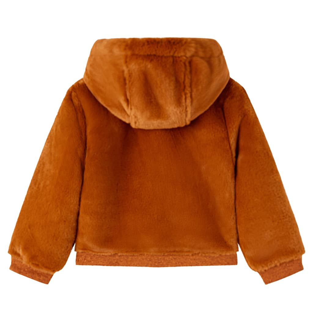 Veste pour enfants Vidaxl avec capuche 140 Véhicule artificiel cognac coloré