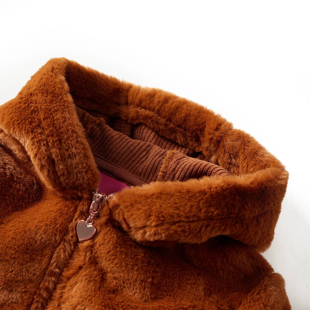 Veste pour enfants Vidaxl avec capuche 140 Véhicule artificiel cognac coloré