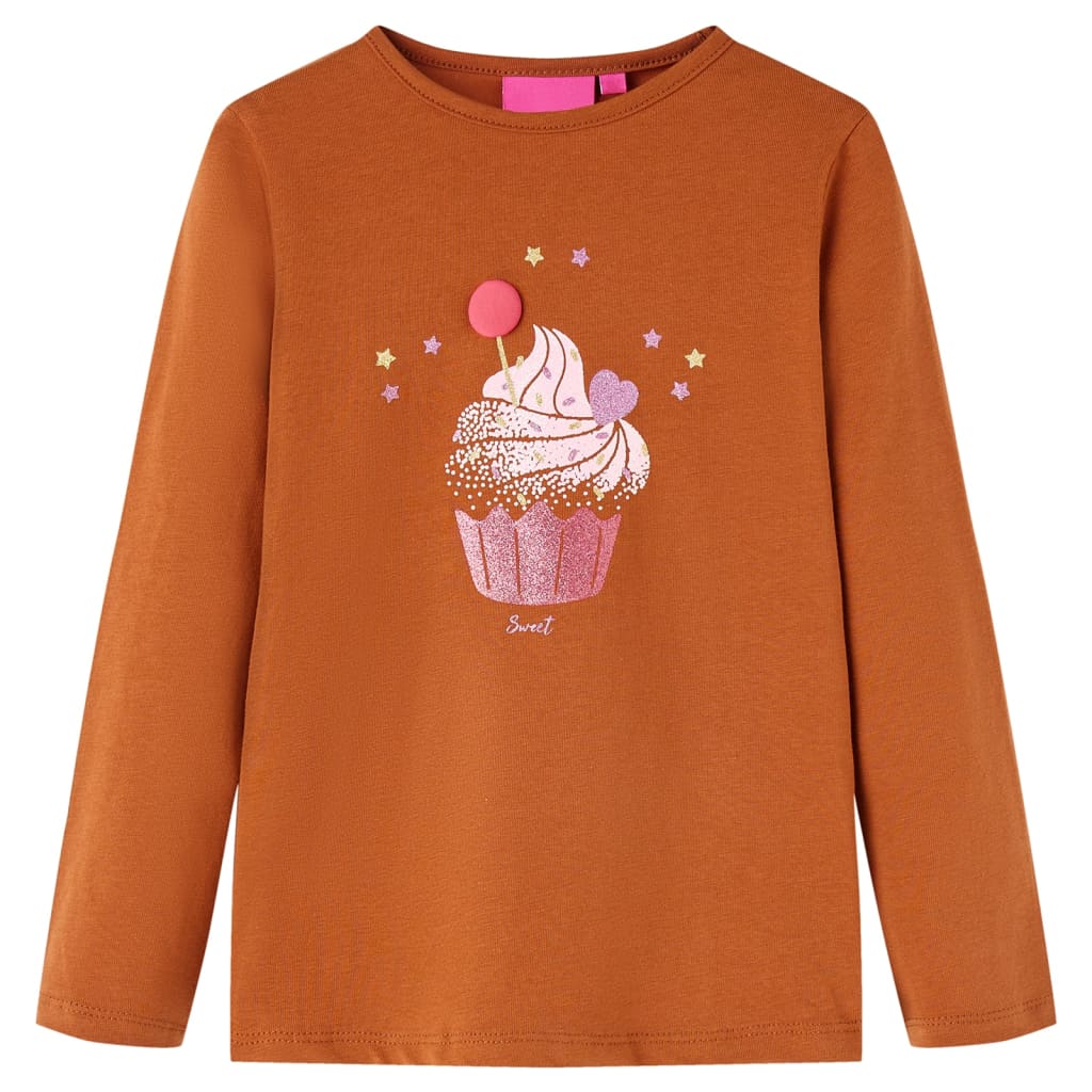 Vidaxl Child's Shirt avec manches longues 92 colored cognac