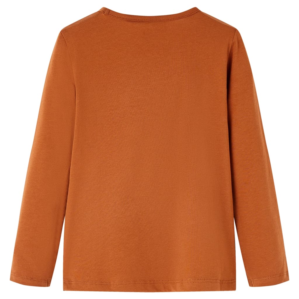 Vidaxl Children's Shirt à manches longues 116 cognac colorée