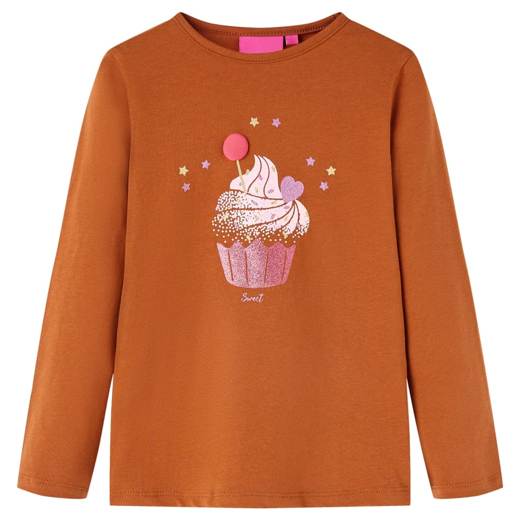 Vidaxl Child's Shirt à manches longues 128 colored cognac