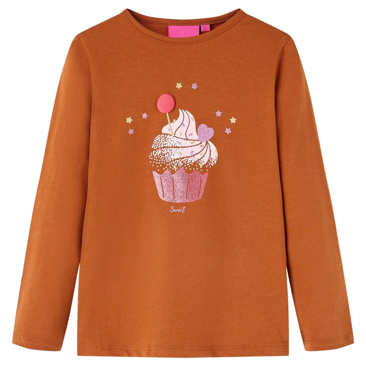 Vidaxl Child's Shirt à manches longues 128 colored cognac