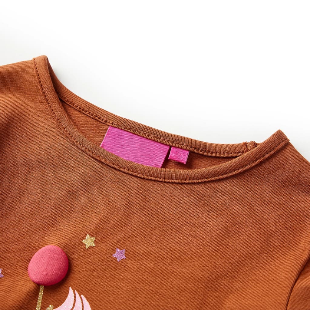 Vidaxl Child's Shirt à manches longues 128 colored cognac