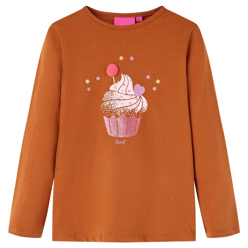 Vidaxl Child's Shirt avec manches longues 140 colorée cognac