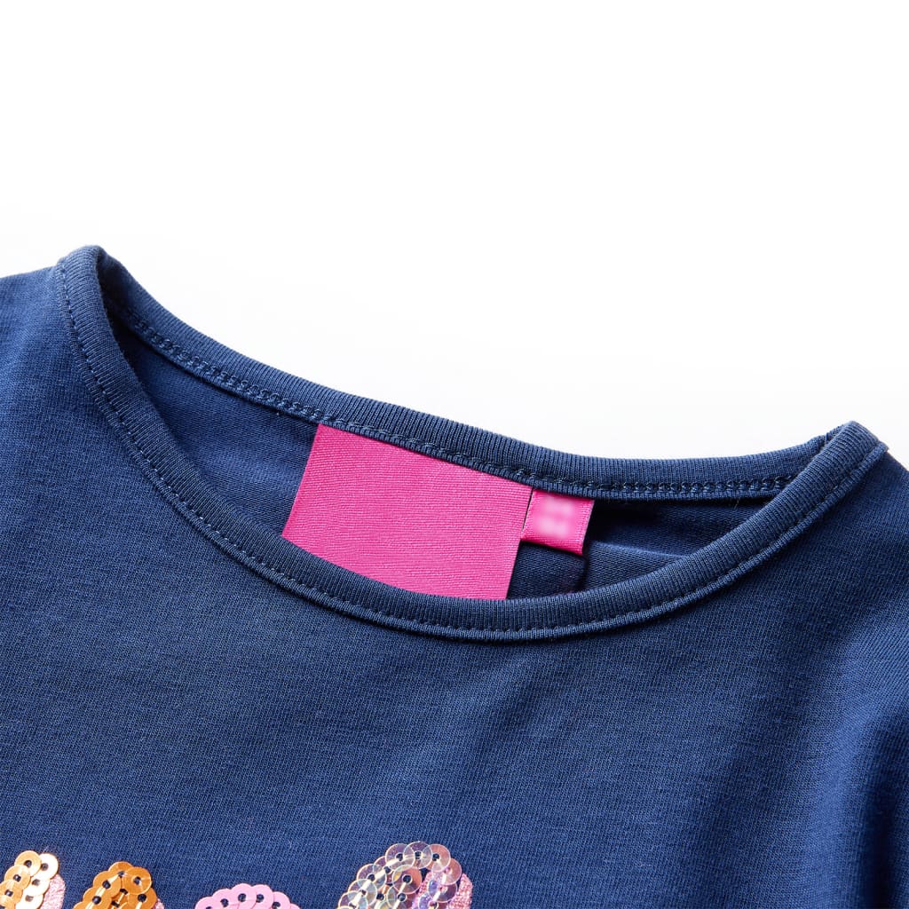 Vidaxl Child's Shirt à manches longues 128 bleu marine