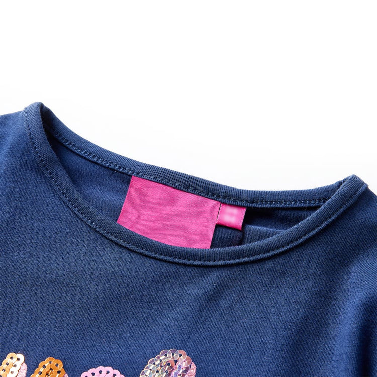 Vidaxl Child's Shirt à manches longues 128 bleu marine