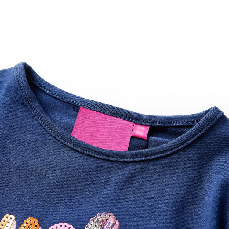 Vidaxl Child's Shirt à manches longues 140 bleu marine