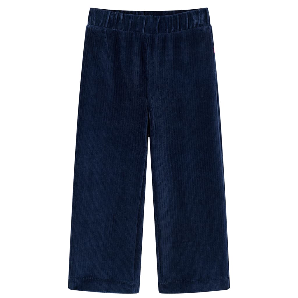 Vidaxl Kinderbroek 92 Rib Velvet Navy Blue