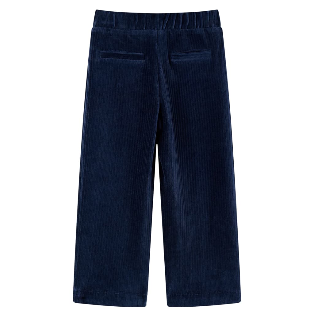 Vidaxl Kinderbroek 116 Rib Velvet Navy Blue