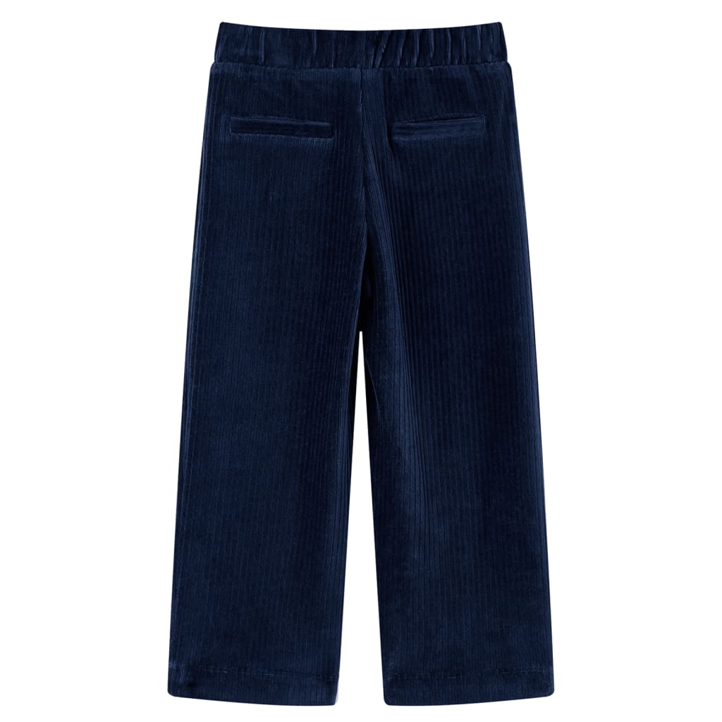 Vidaxl Kinderbroek 128 Rib Velvet Navy Blue