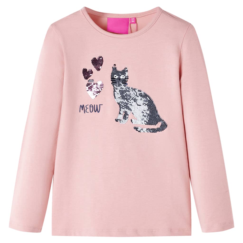 Vidaxl Child's Shirt à manches longues 116 rose clair