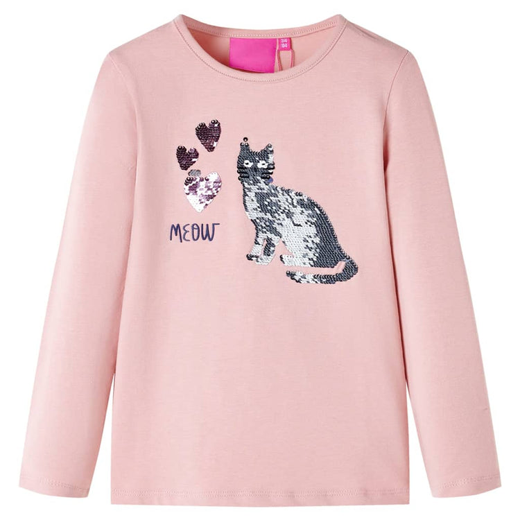 Vidaxl Child's Shirt à manches longues 128 rose clair