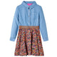 Vidaxl Robe pour enfants à manches longues 116 bleu marine et bleu denim