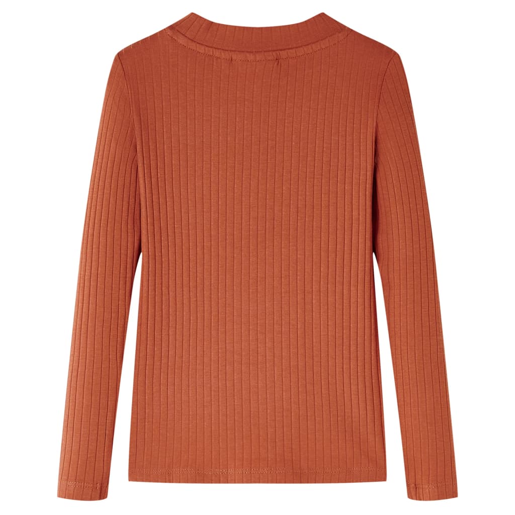 Vidaxl Children's Shirt à manches longues 116 cognac colorée