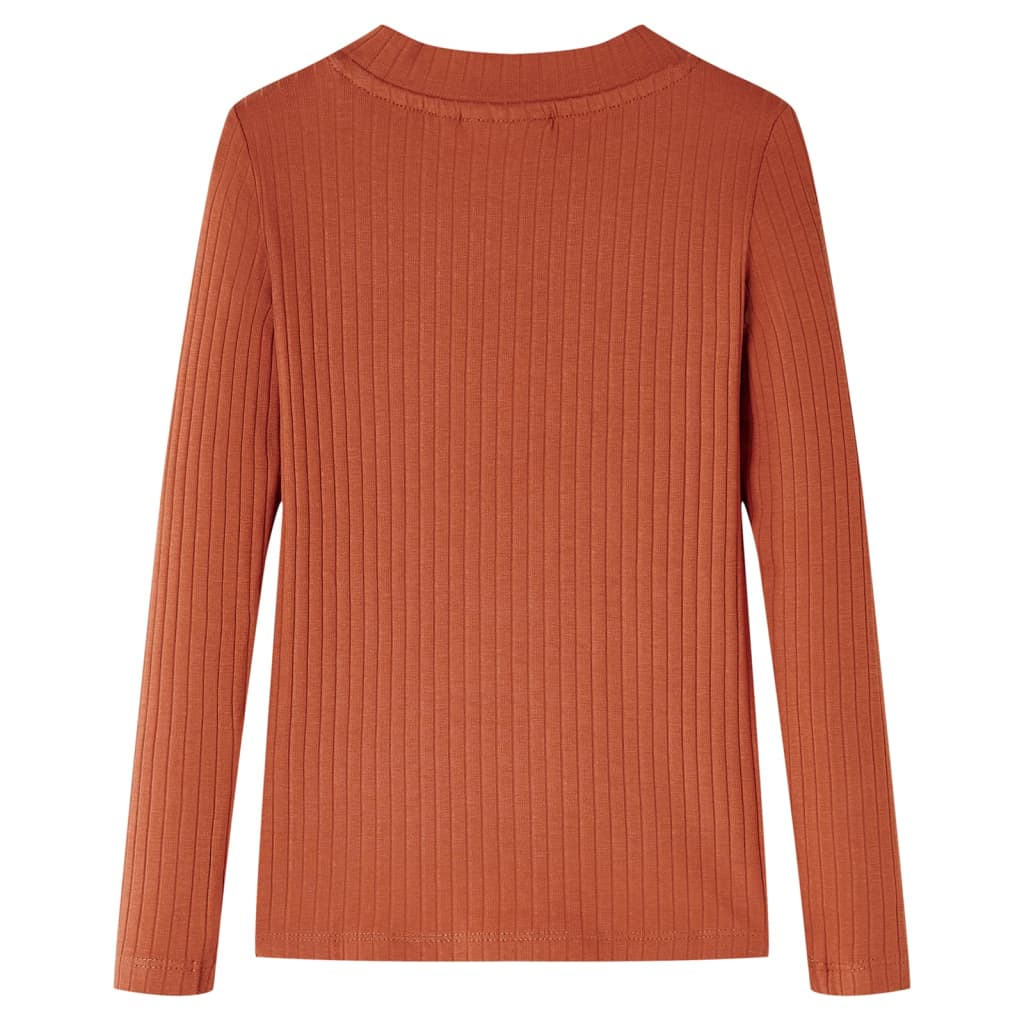 Vidaxl Child's Shirt avec manches longues 140 colorée cognac