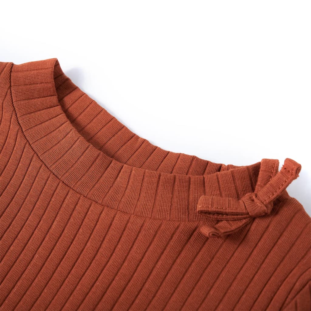 Vidaxl Child's Shirt avec manches longues 140 colorée cognac