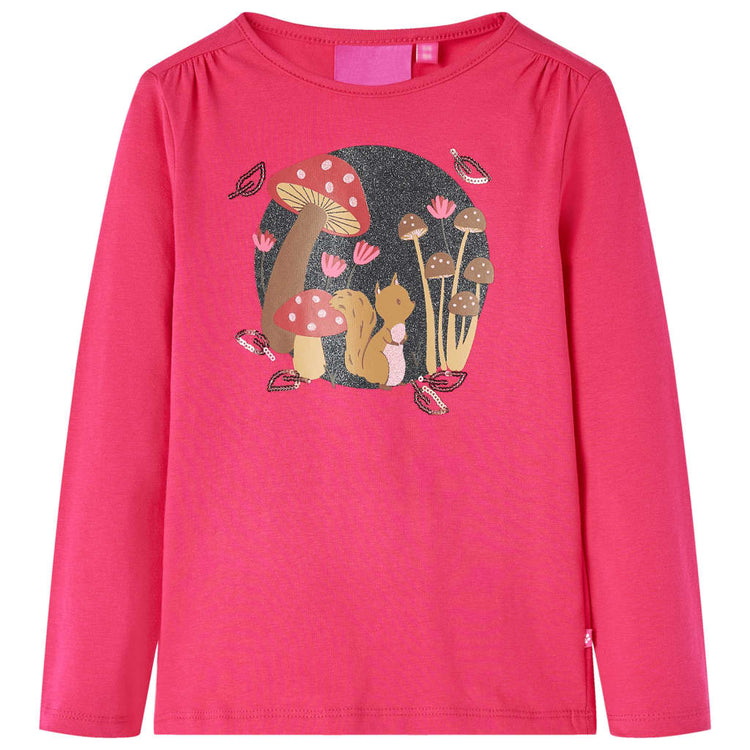Vidaxl Child's Shirt à manches longues 116 rose vif