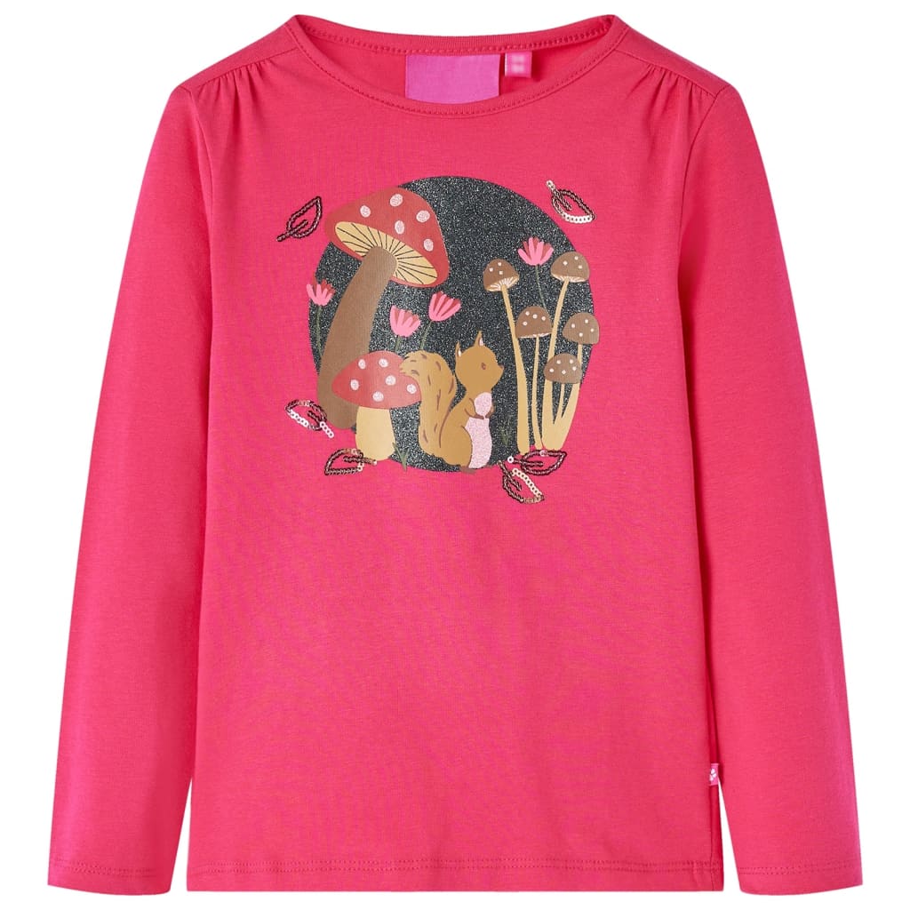 Vidaxl Child's Shirt à manches longues 128 rose vif