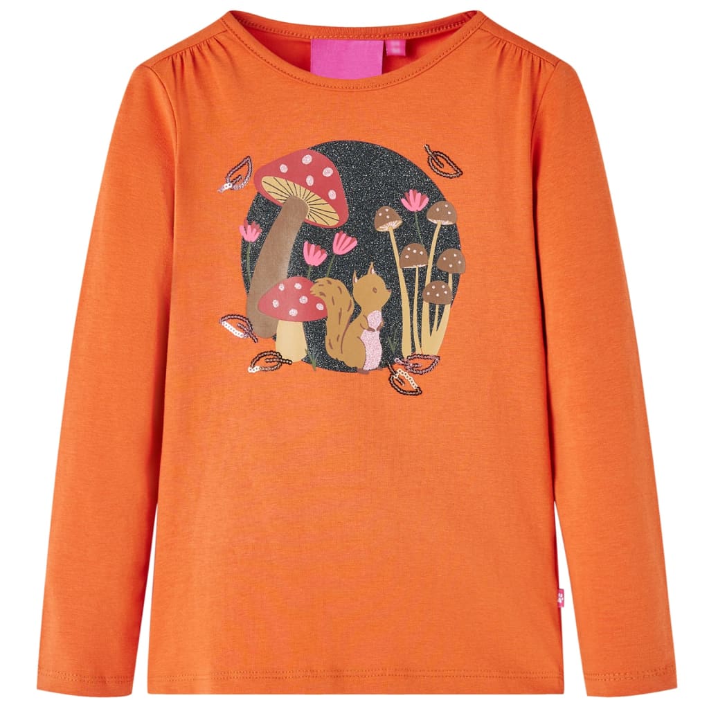 Vidaxl Child's Shirt à manches longues 92 Oranjebruin