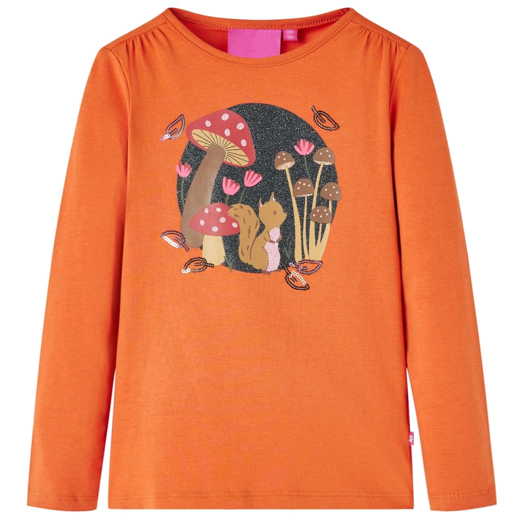 Vidaxl Child's Shirt à manches longues 128 Oranjebruin