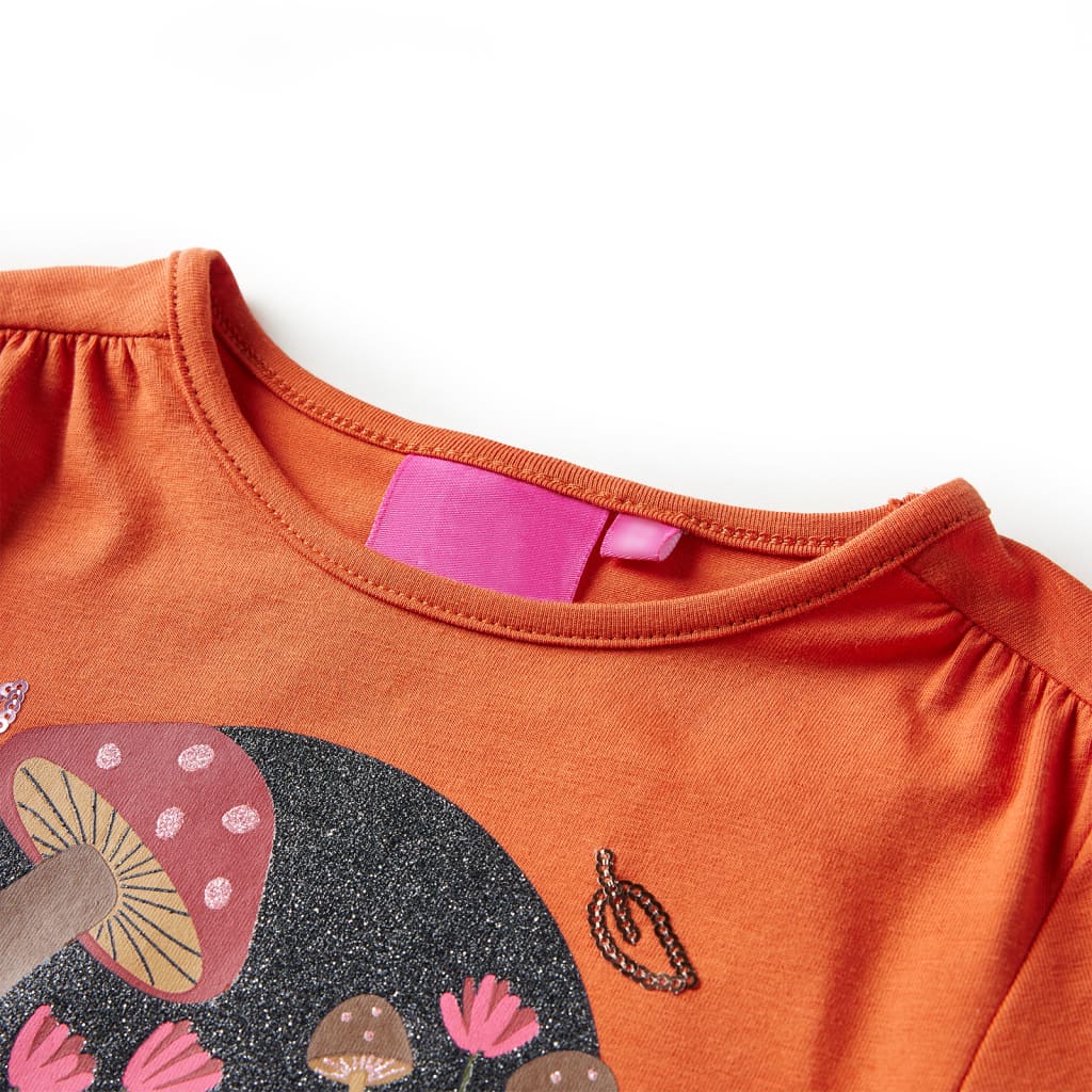 Vidaxl Child's Shirt à manches longues 128 Oranjebruin