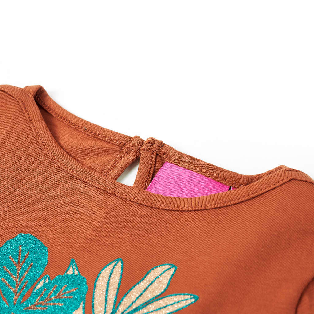 Vidaxl Child's Shirt avec manches longues 92 colored cognac