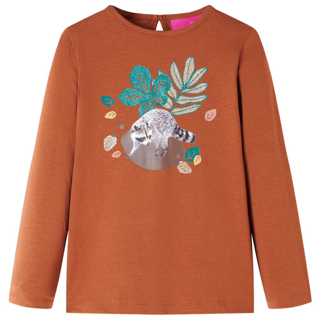 Vidaxl Children's Shirt à manches longues 116 cognac colorée