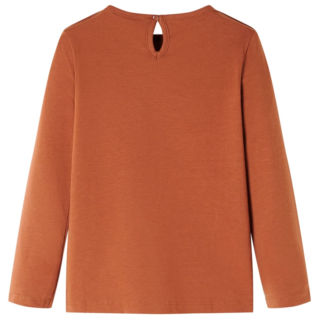 Vidaxl Children's Shirt à manches longues 116 cognac colorée
