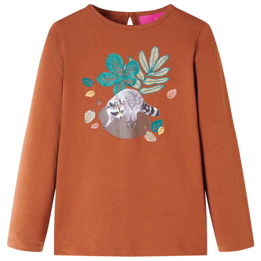 Vidaxl Child's Shirt à manches longues 128 colored cognac
